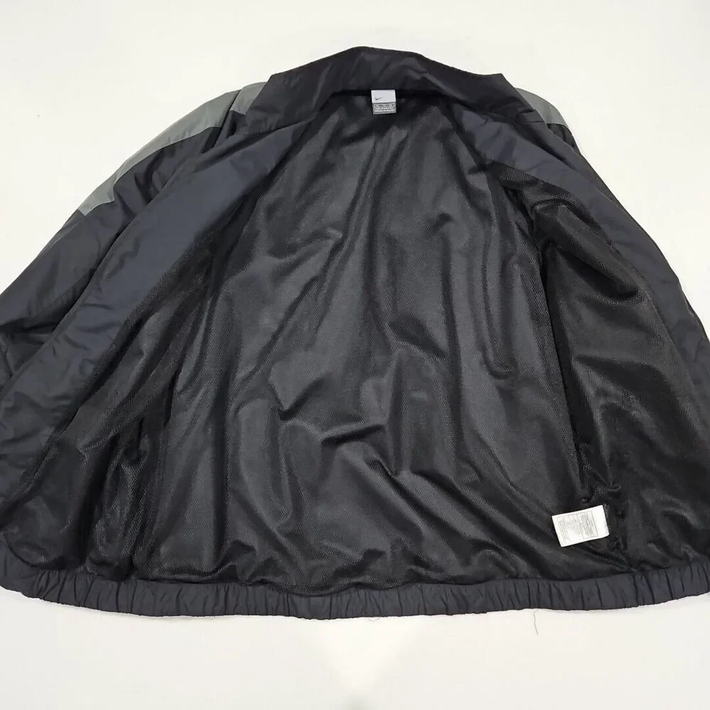 Nike Nylon‎ Jacket Men XL Black Gray Vintage Full Zip Oversized Windbreaker Y2K